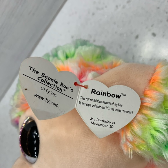 Ty Beanie Boos Rainbow the colorful Poodle - Picture 8 of 12